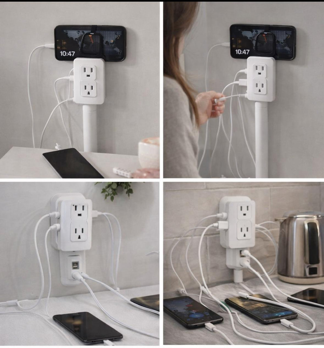 vertical wall-mounted power strip