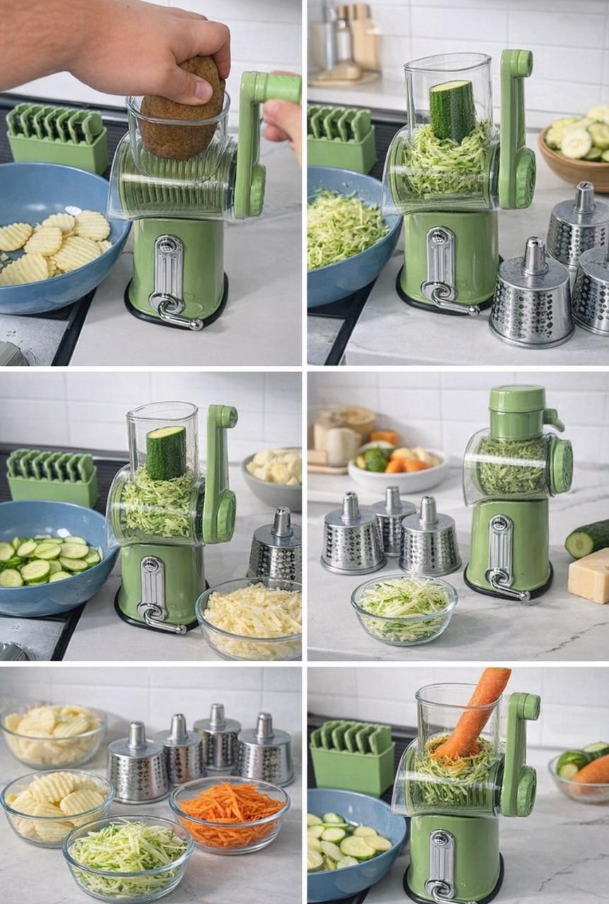 manual rotary vegetable slicer